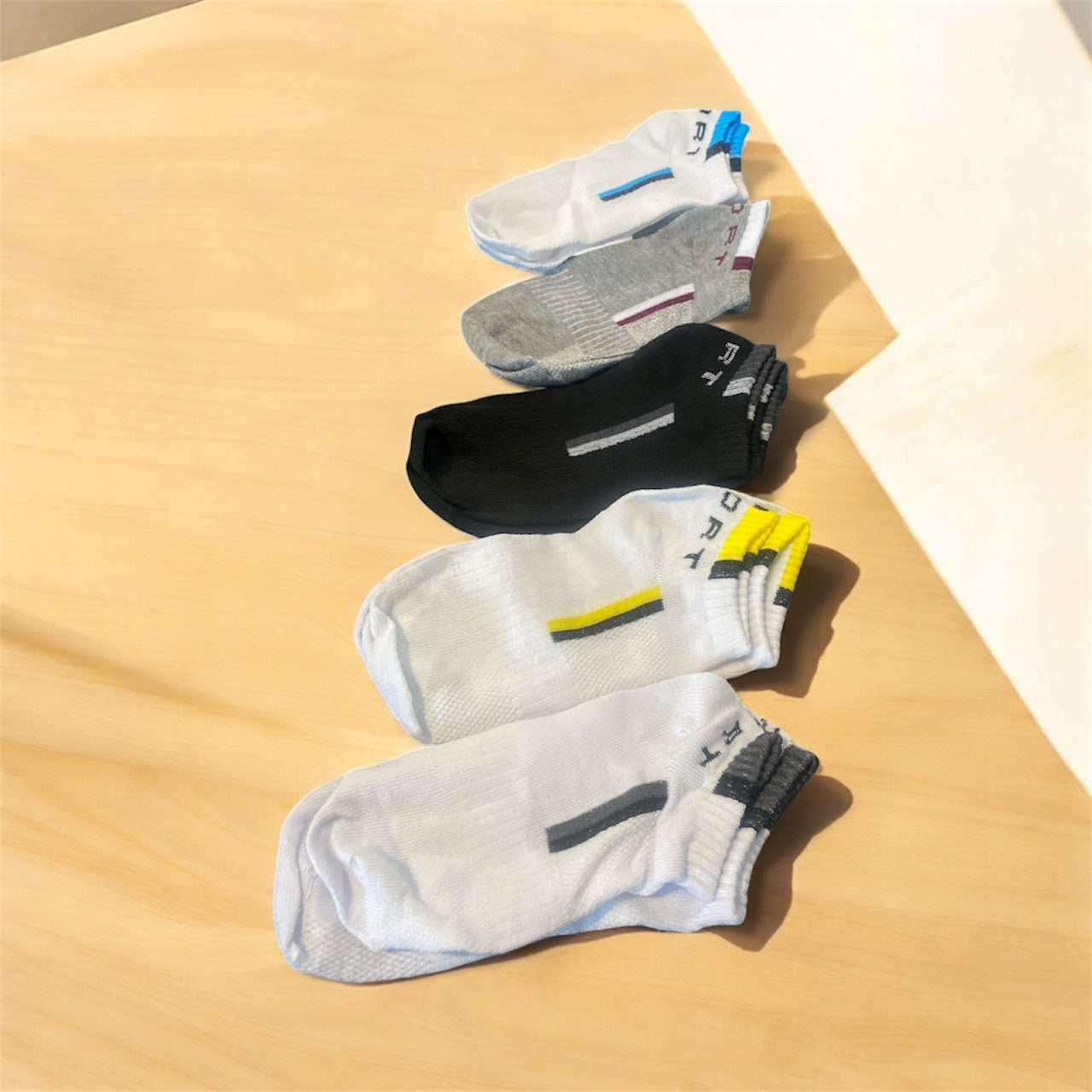 5pairs/set Men's Breathable Casual Sports Socks Quarter Socks For All Seasons