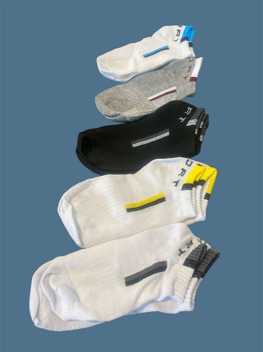 5pairs/set Men's Breathable Casual Sports Socks Quarter Socks For All Seasons