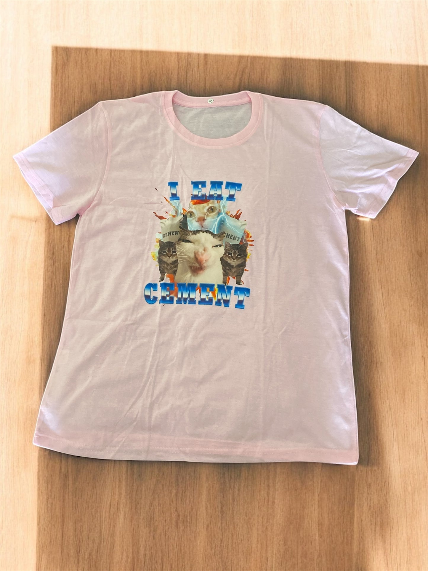 I Eat Cement Funny Cat Meme Tee Shirt Cotton Short Sleeve Stupid Ugly Cats Printed T Shirt Casual O Neck Graphic Tees Tees