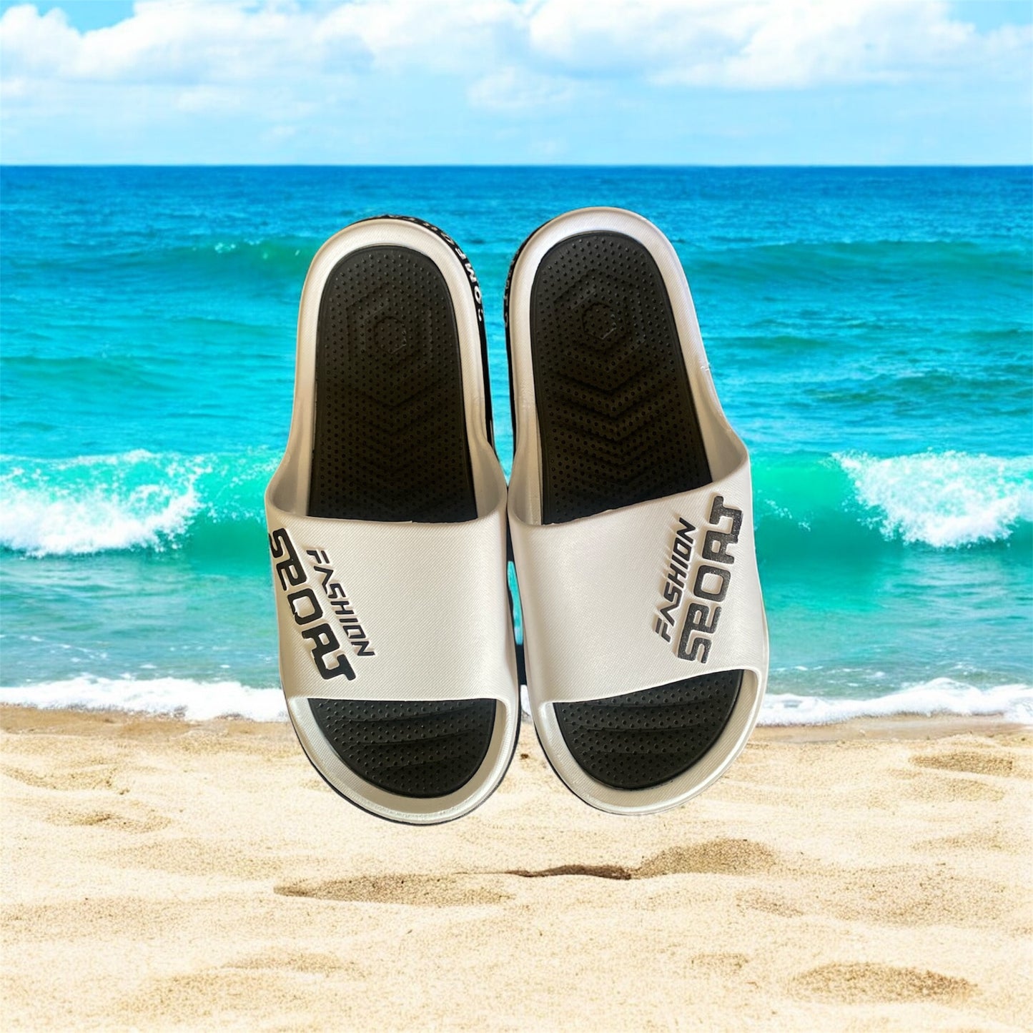 White Fashion Sport Sandals | Lightweight Unisex Slides – Beauty Fresh Care